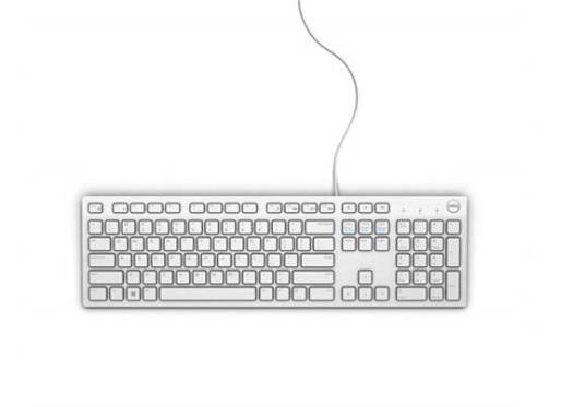 Teclado USB con cable Dell, blanco, estadounidense, KB216-W 1XNWP