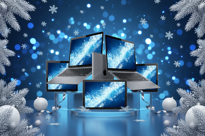 festive deals on refurbished tech - no logo but wisetek colours and blue themed