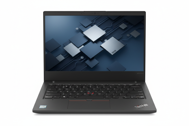 Lenovo THINKPAD T14S GEN 1 14" I7-10610U 1.80 GHZ FRENCH KEYBOARD white background, Laptop facing directly forward with wallpaper, fits 1080 x1080 px

